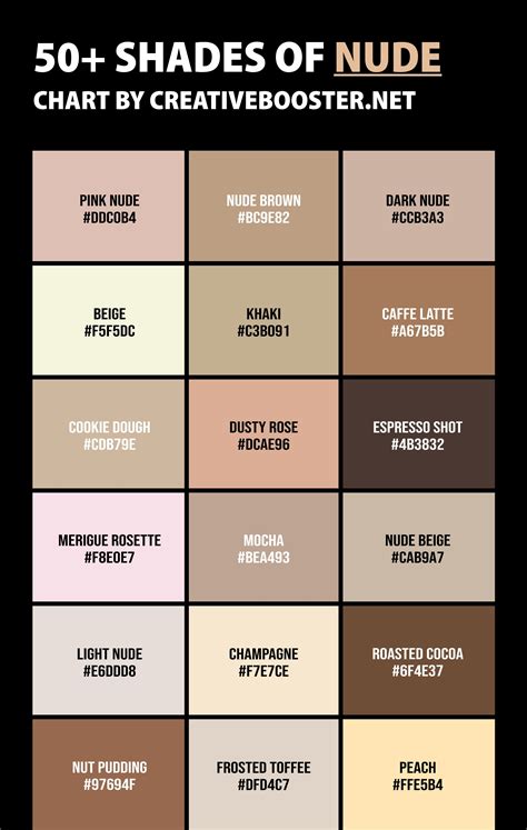 nude hex color|60 Shades of Nude Color with Names, Hex, RGB, & CMYK